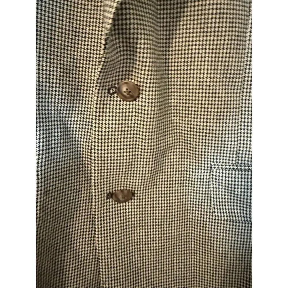 Vintage Burberrys Men's Size 41 Sportscoat Blazer Jacket Black Houndstooth Plaid
